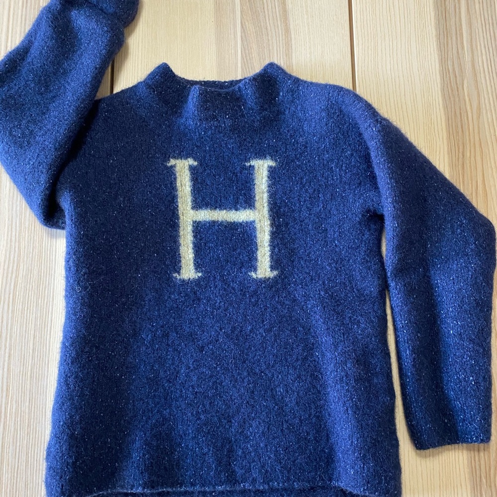 ****SOLD*** Harry Potter H Monogram Navy Wool Sweater Yth S